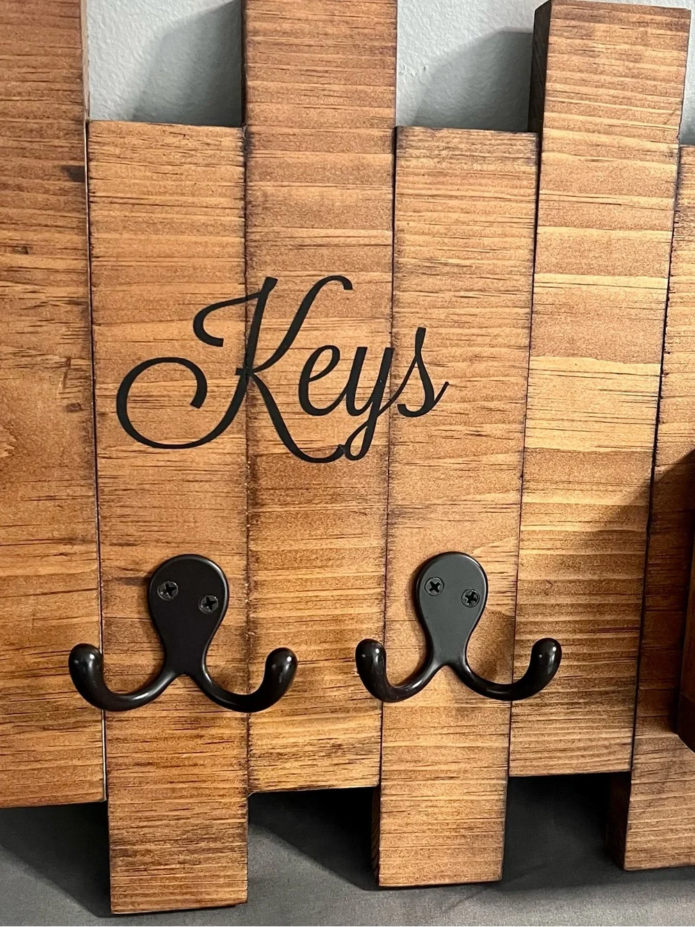 Hand Crafted Wooden Wall Mounted Key & Mail Holder Farmhouse 18x13”